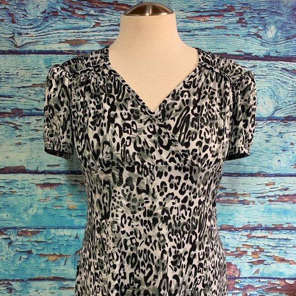 5 for $25 - Animal Print Short Sleeved Dress - Picture 2 of 9